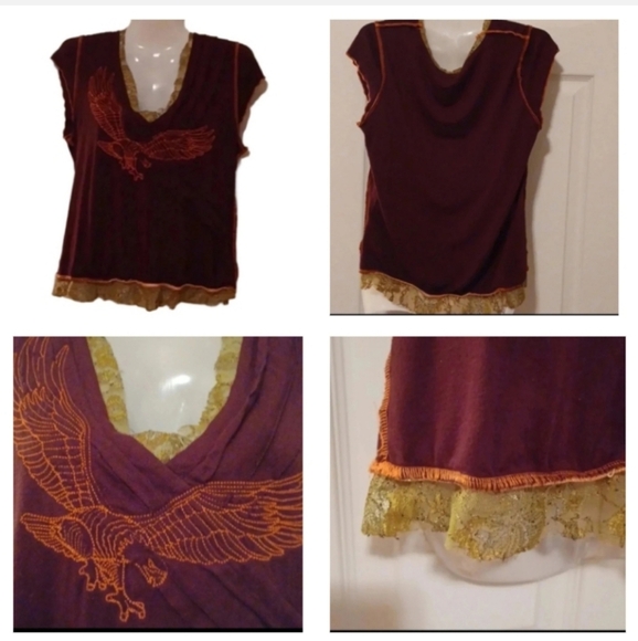🍭🌹  CUTE t-shirt with lace and eagle embroidery - Picture 1 of 11